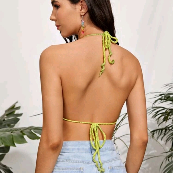 Colorblock Cover Up Crochet Bra - Picture 5 of 6